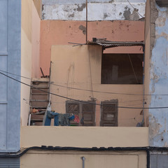 roof terrace between old houses