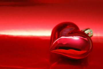 heart on red background