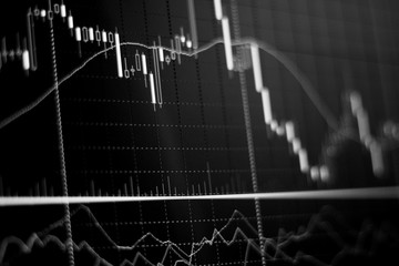 Candle stick graph chart of stock market investment trading.