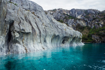 marble caves (Capillas del Marmol). General Carrera lake also called Lago Buenos Aires. North of Patagonia. Chile