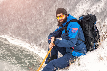 Man enjoying the winter landscape
