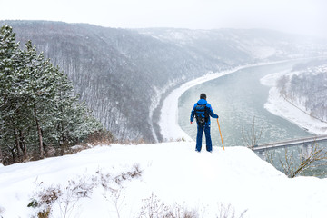 Man enjoying the winter landscape
