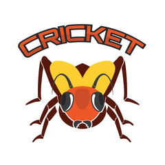 cricket insect logo isolated on white background. vector illustration