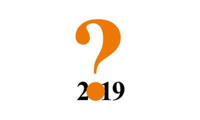 Year 2019 Typography Concept Design with Question Mark