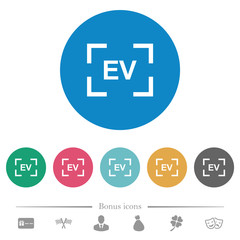 Camera exposure value setting flat round icons