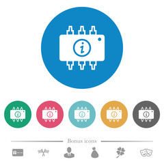 Hardware info flat round icons