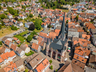 Naklejka premium Aerial view of town Schotten, Hesse, Germany