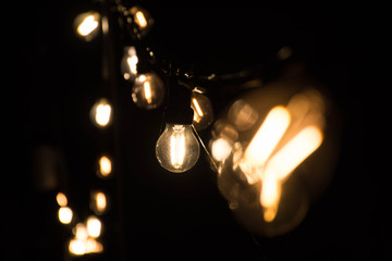 Light bulbs in the night