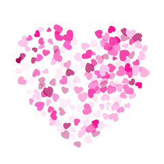 Hearts confetti flying vector background graphic design.