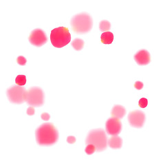 Pink rose petals falling vector valentine background.