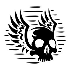 Skull Wings circle abstract