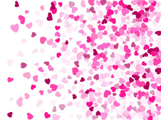 Hearts confetti flying vector background graphic design.