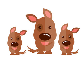 Brown dog vector on white background