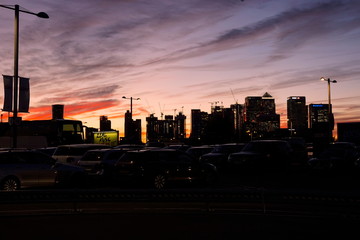 London Skyline beim Sonnenuntergang