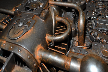 rusty iron parts, spare parts, bearing, sleeve, mechanism