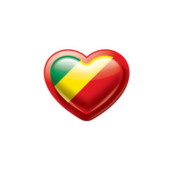 Congo flag, vector illustration on a white background