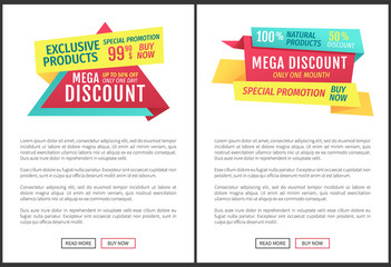 Exclusive Mega Discount Set Vector Illustration