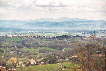beautiful view of perugia from above on a spring day