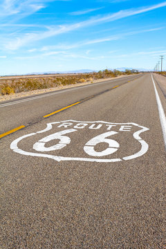 Route 66 in the Mojave Desert, east of Barstow, California
