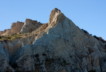 A sandstone rock in Omarama Cliffs in the South Island in New Zealand