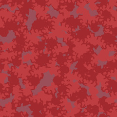 UFO camouflage of various shades of red, pink and purple colors