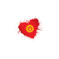 kirghizia flag, vector illustration on a white background