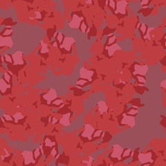 UFO camouflage of various shades of red, pink and purple colors