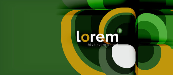 Abstract background - geometric multicolored round shapes composition. Trendy abstract layout template for business or technology presentation