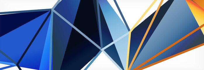 Vector colorful geometric triangle background, crystal banner design