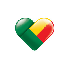 Benin flag, vector illustration on a white background
