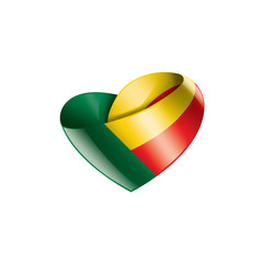 Benin flag, vector illustration on a white background