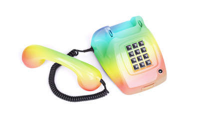 Vintage telephone - Rainbow colored