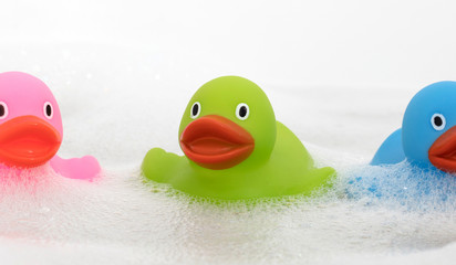 Men's feet in a bathtub, selective focus on toes