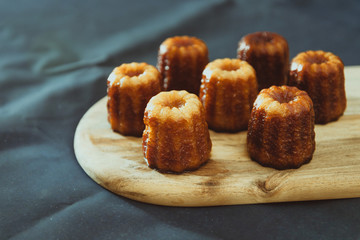 Canele is a small French pastry with rum and vanilla
