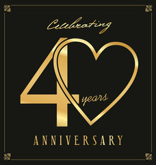 Elegant black and gold anniversary background 