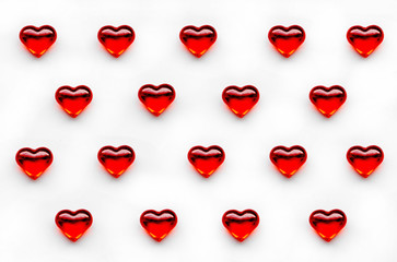 St. Valentine's Day background with red hearts
