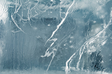 The texture of the ice. The frozen water.Winter background  