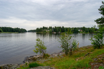 Landscape of Kuopio nature at cloudy day summer