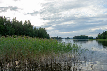 Landscape of Kuopio nature at cloudy day summer