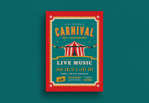 Retro Carnival Event Flyer Layout