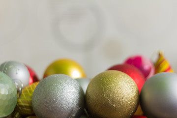 a lot of Christmas toys on a light background
