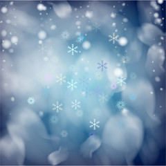 Blue Realistic Vector Snowfall. Christmas, New Year Grunge Holidays Background. Realistic Snowfall Pattern, Falling Snowflakes Overlay. Winter Cold Dots Storm Sky, Frost Effect Silver Ice Square Frame