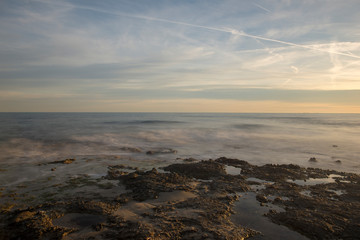 Fototapeta na wymiar The sunset from oropesa del mar in Castellon