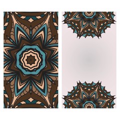 Floral Mandala Pattern. Vector Flyer Oriental Design