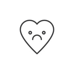 Frowning Face emoticon outline icon. linear style sign for mobile concept and web design. Sad heart face character emoji line vector icon. Symbol, logo illustration. Pixel perfect vector graphics