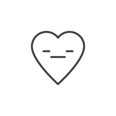 Expressionless Face emoticon outline icon. linear style sign for mobile concept and web design. Cute heart face character emoji line vector icon. Symbol, logo illustration. Pixel perfect vector 