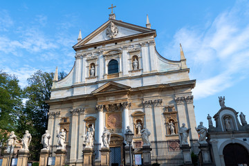 Fototapeta na wymiar Church of St. Andrew in the Old Town district of Kraków