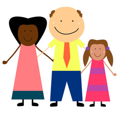 Interracial family with a child