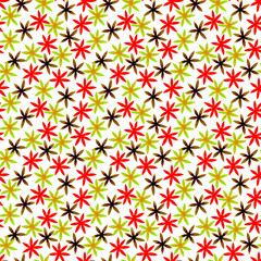 Cute watercolor floral seamless pattern. Green boh