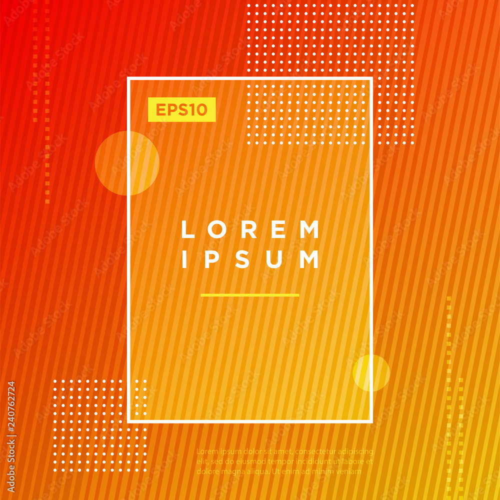 Poster abstract minimal geometric vector multicolored background with dots and strip lines. dynamic shapes 